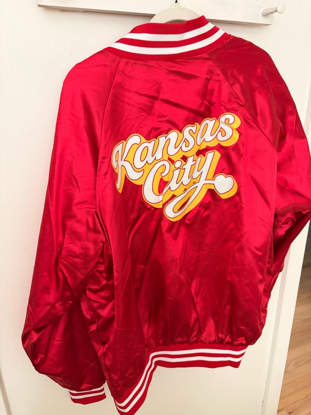 Augusta Sportswear Red and White Satin Team Jacket (Kansas City)